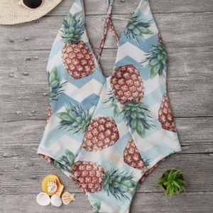 One piece pineapple print swimsuit