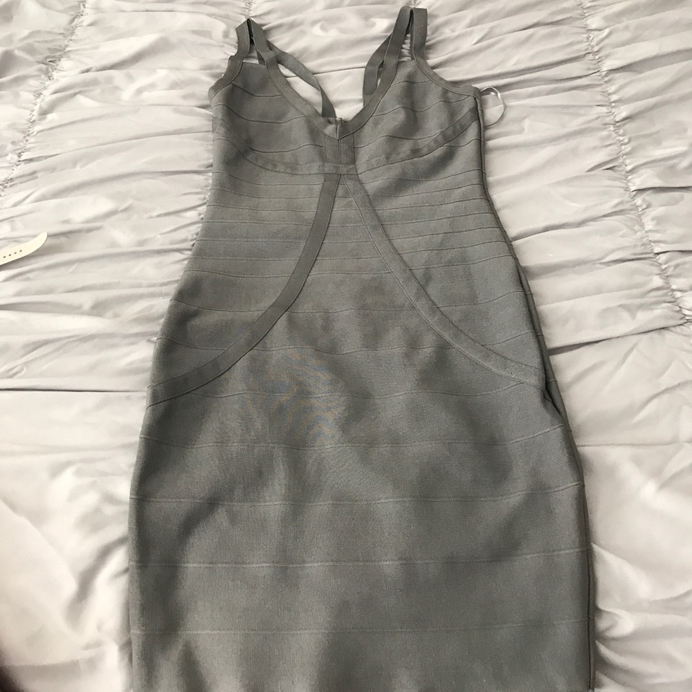 Gray Bandage Midi Dress