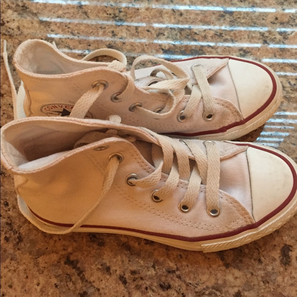 Converse girls white canvas sneakers