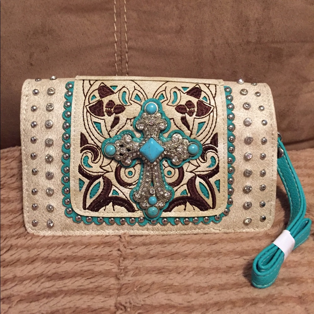 New beautiful rhinestone clutch wristlet