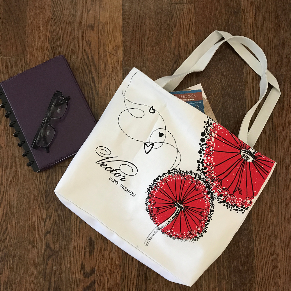 Canvas Rag Totes Handbag with Cute Pattern