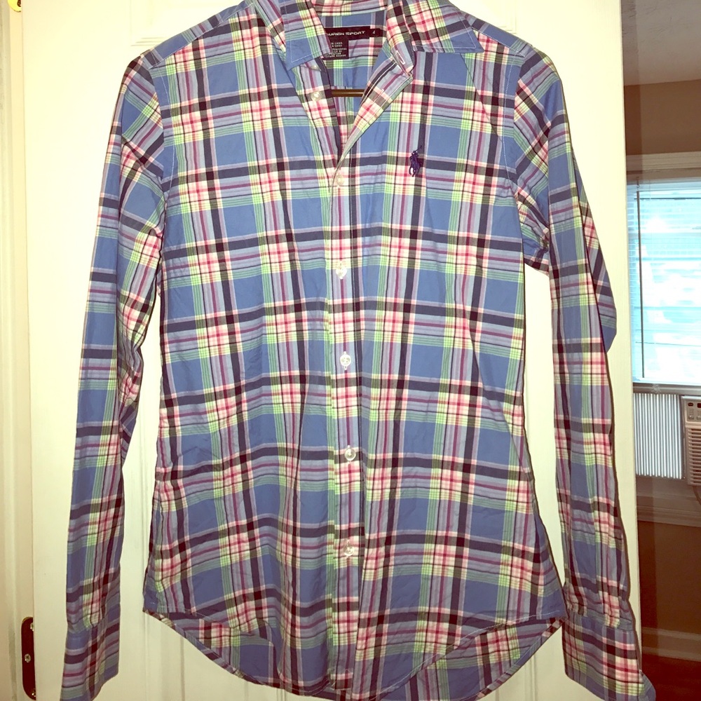 Multi colored Ralph Lauren button down top