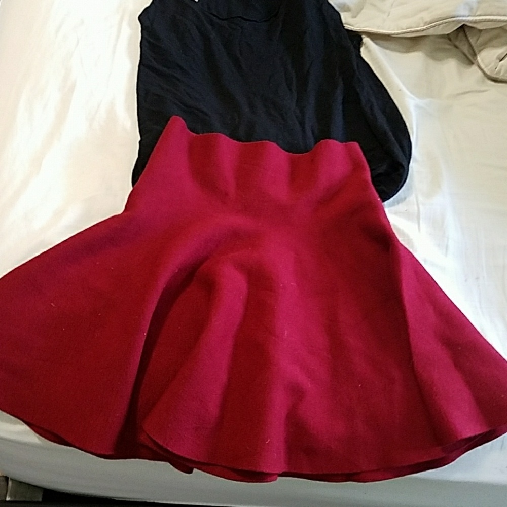 Red Knit Skirt