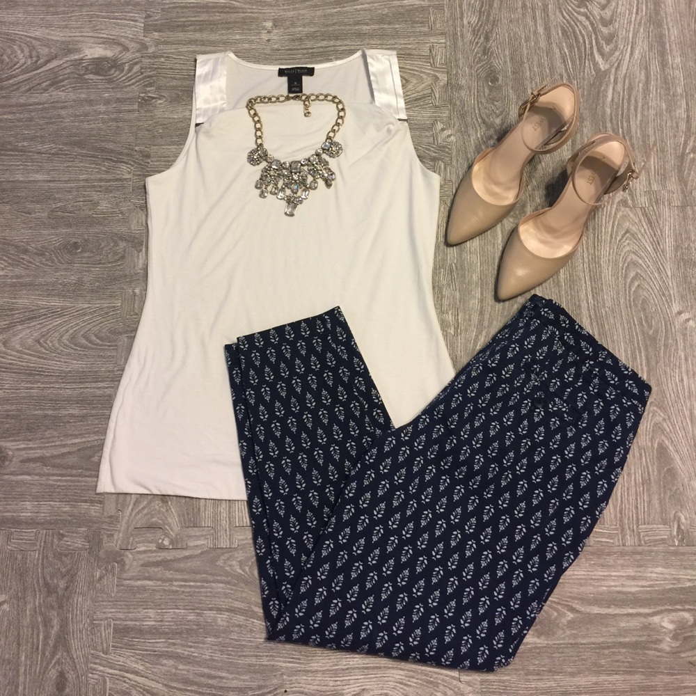 White House Black Market White Tank Blouse