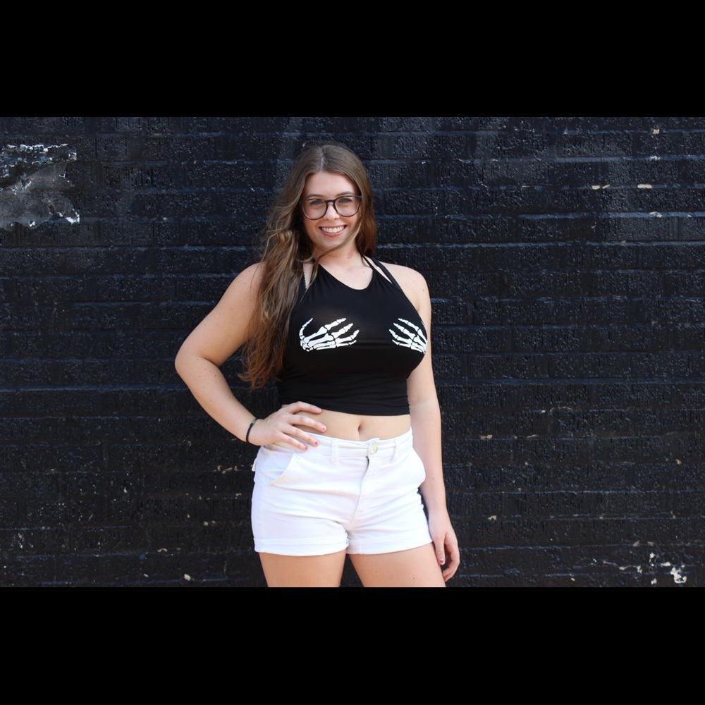 Skeleton Hands Halter Top