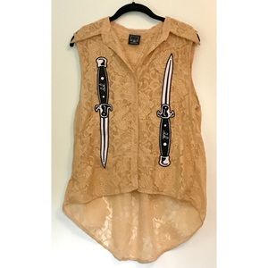 Drop Dead Lace Top with Daggers 🔪