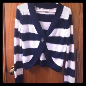Navy and white sweater