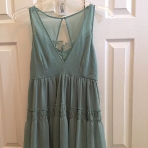 Sage Green Esley Empire Waist Polyester/Lace Dress