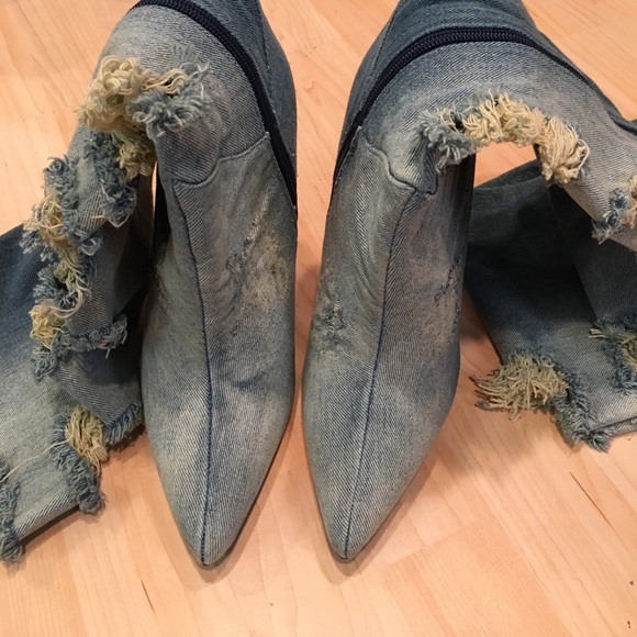 Denim thigh high boots - Picture 2 of 6