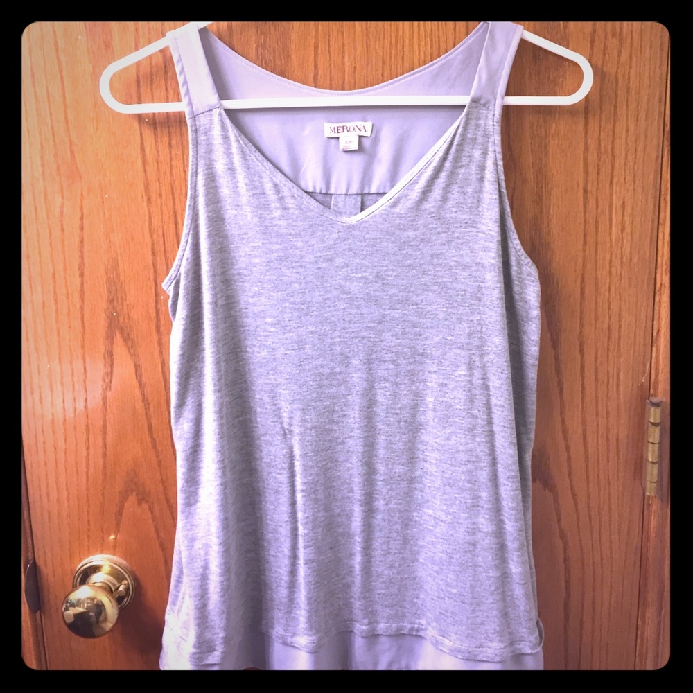 Grey v-neck tank top
