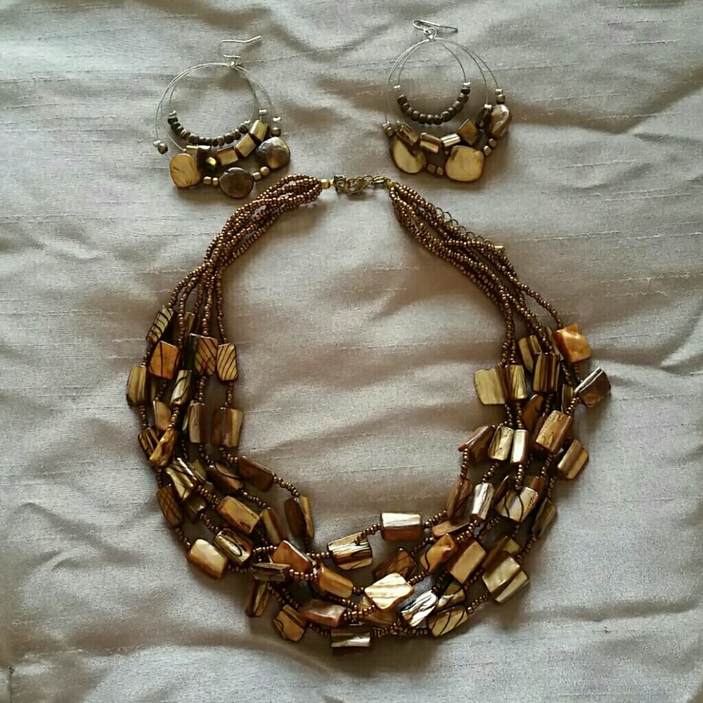 Necklace and earrings