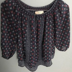 Abercrombie Blue & Red Blouse