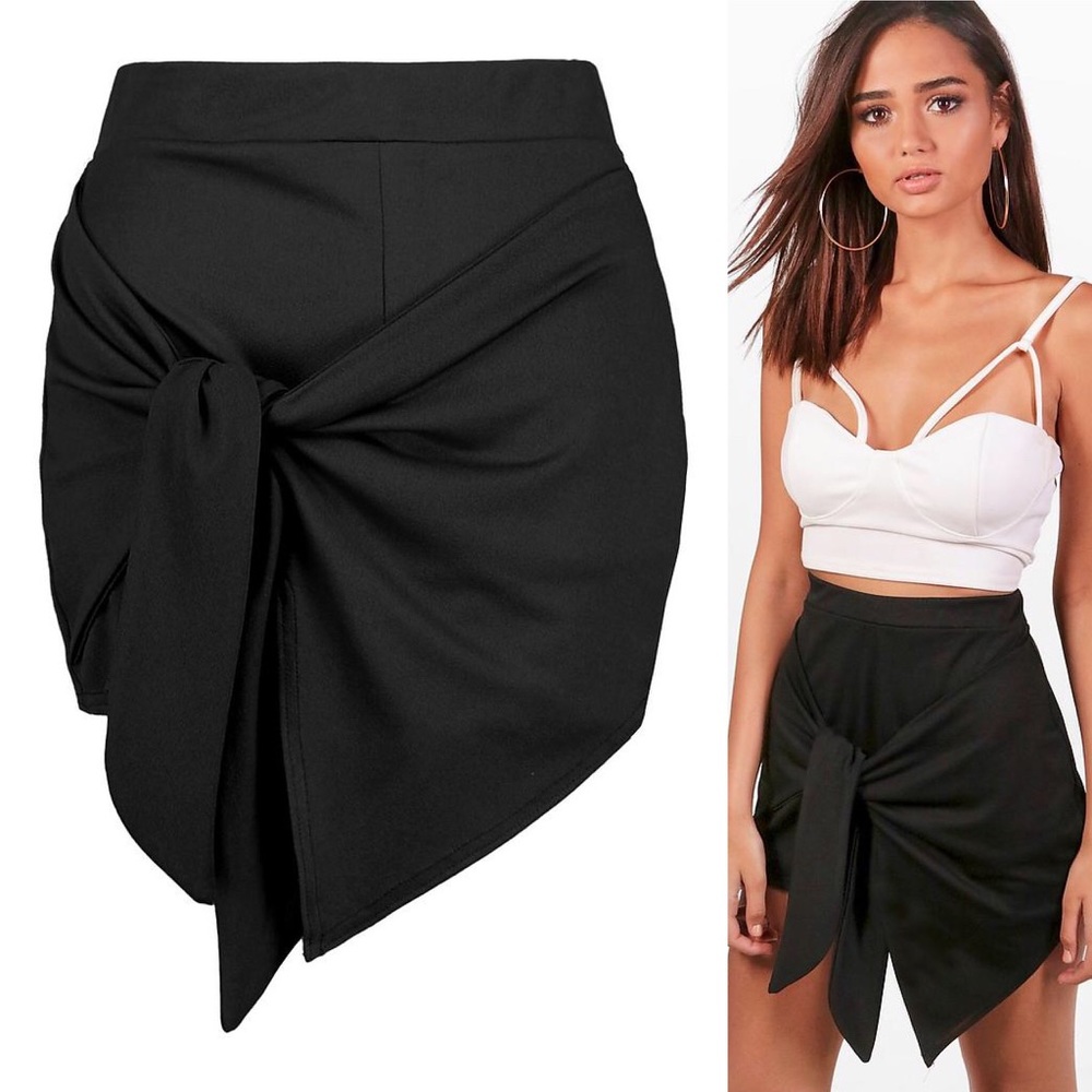 Tie waist skort