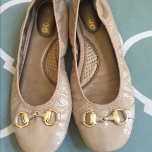 Me too tan leather flats