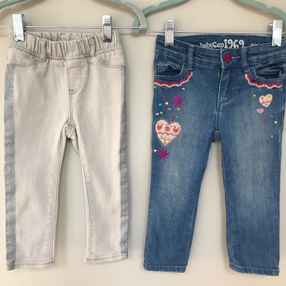 NWOT 2 pair girls 18-24 mos Gap 1969 jeans