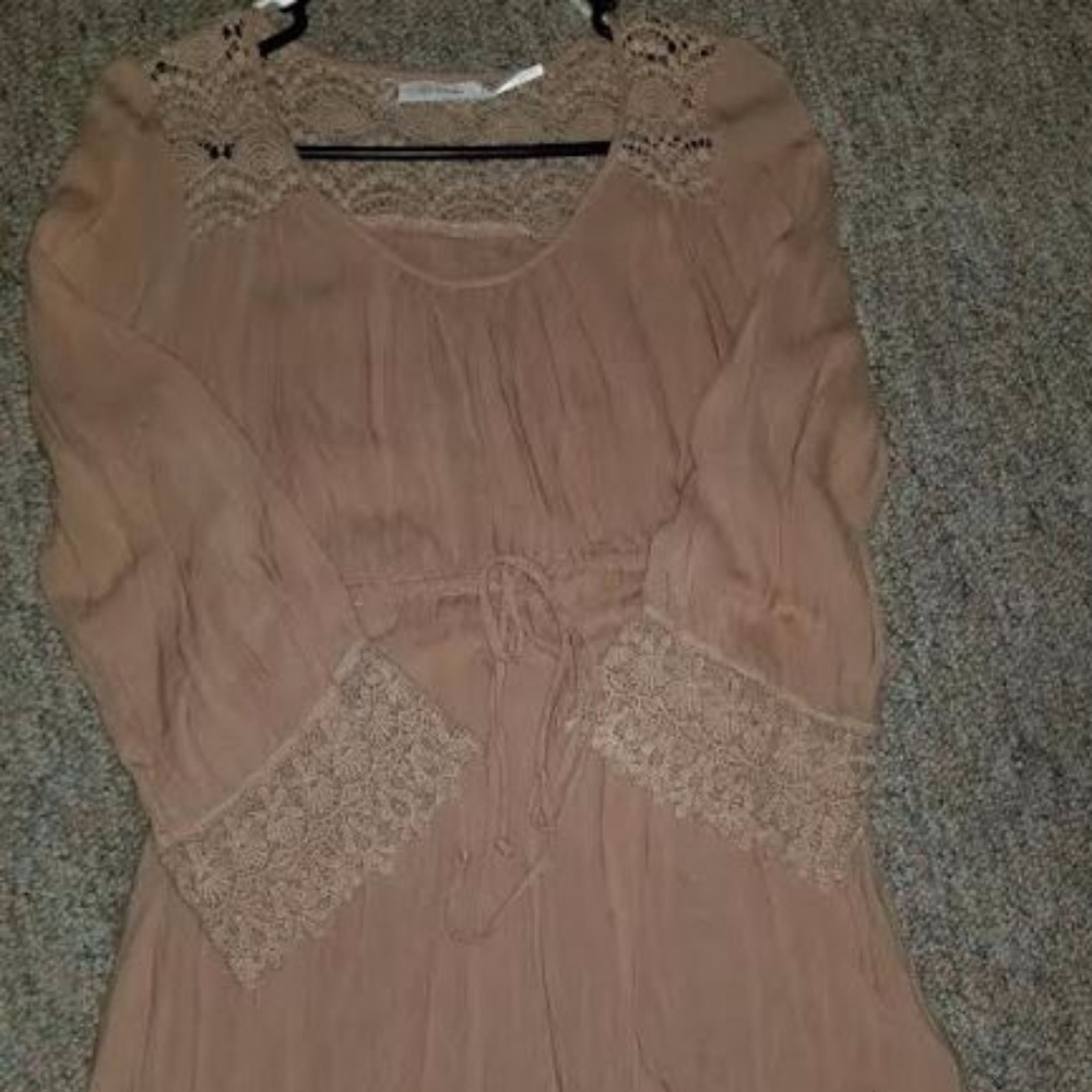 Blu Pepper Long Sleeve Lace Shift Dress/Shirt