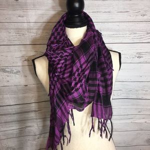 purple and black scarf