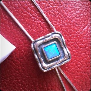 ⬇️PRICE- 925 SILVER BLUE OPAL NECKLACE