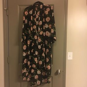 Black & Floral Kimono style cover