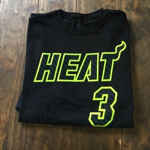 Adidas Black Miami Heat Dwayne Wade Tee