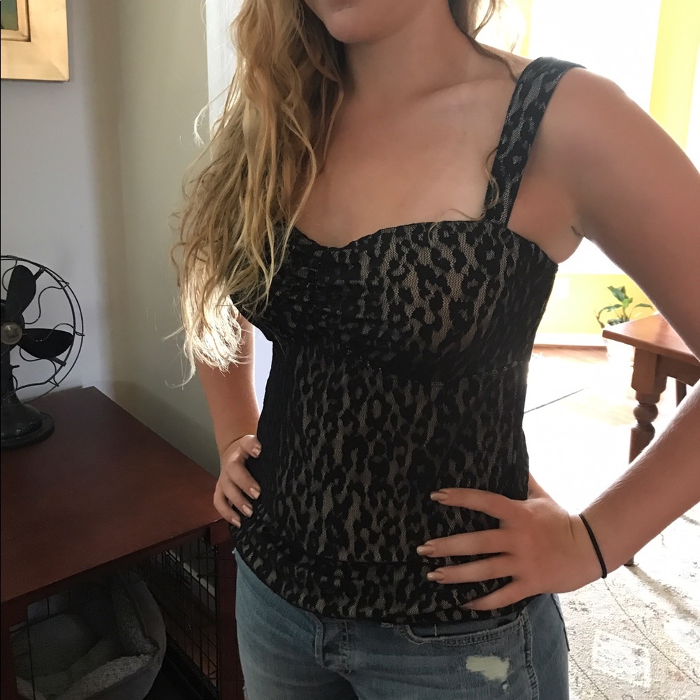 Bra Tops lined black lace camisole 36C