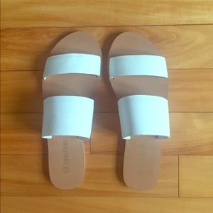 white leather sandal