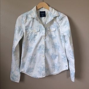 AE Denim Floral Shirt
