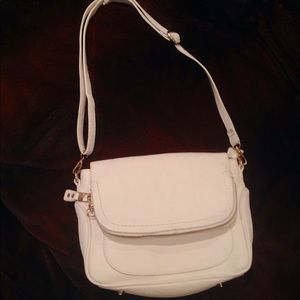 White leather purse