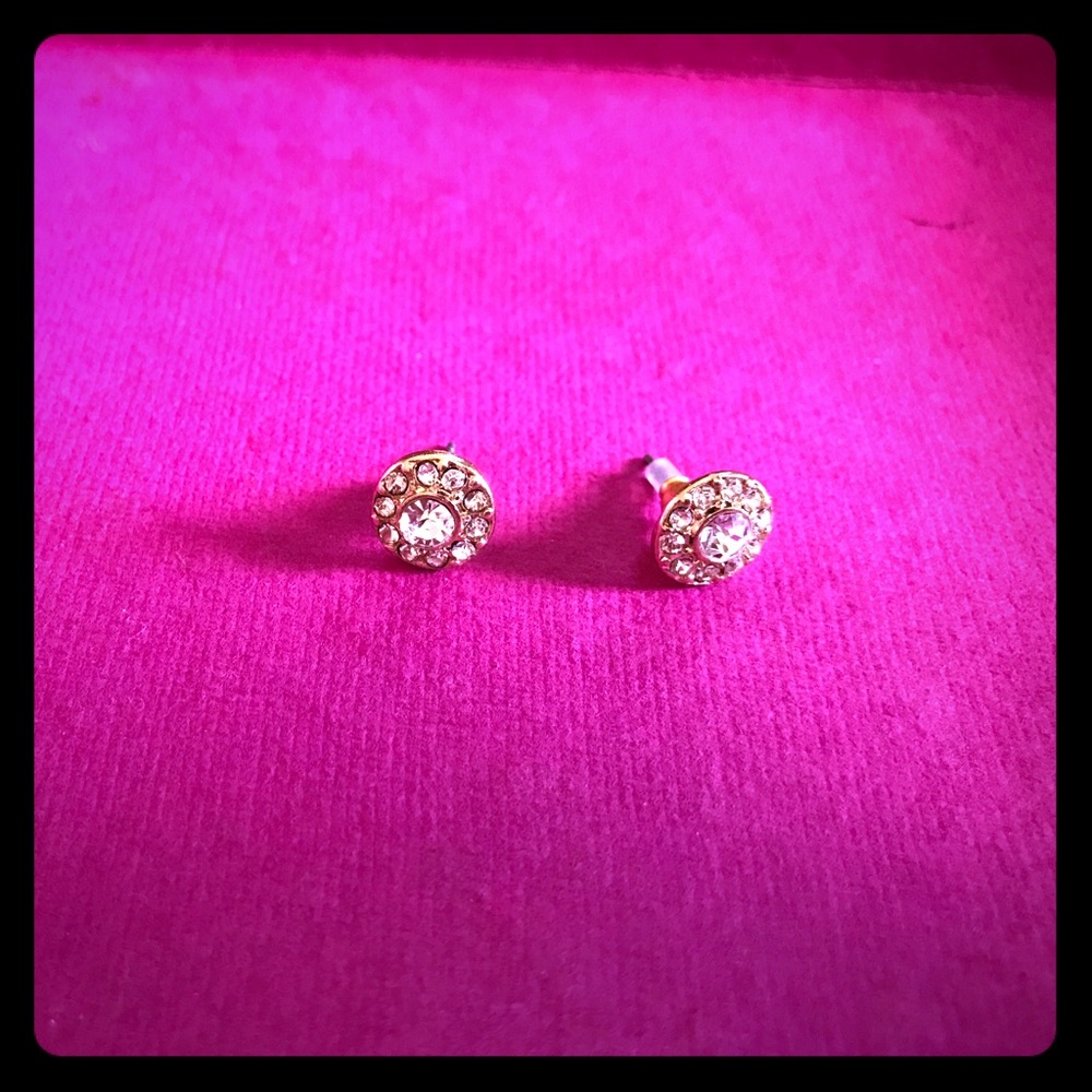 ~delicate~ gold and pave diamond crystal earrings