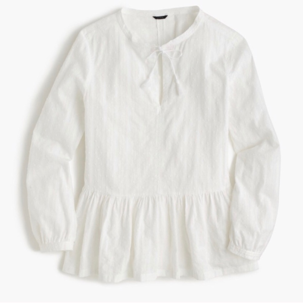 J.Crew textured Pleplum midi sleeve top