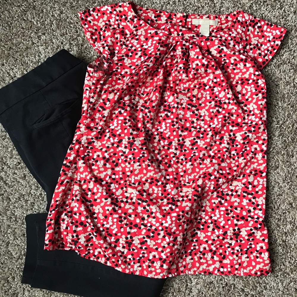 Banana Republic SS printed Blouse