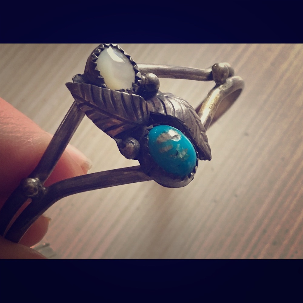 Old pawn Navajo cuff style sterling bracelet