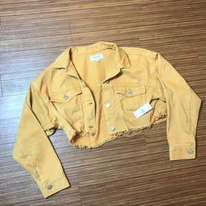 Denim Mustard cut off jacket