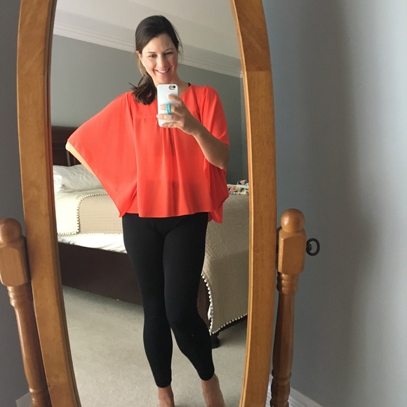 Double Zero Tops - Double Zero Orange Top with Split Back