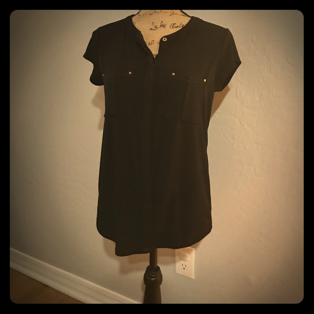 Black button down blouse