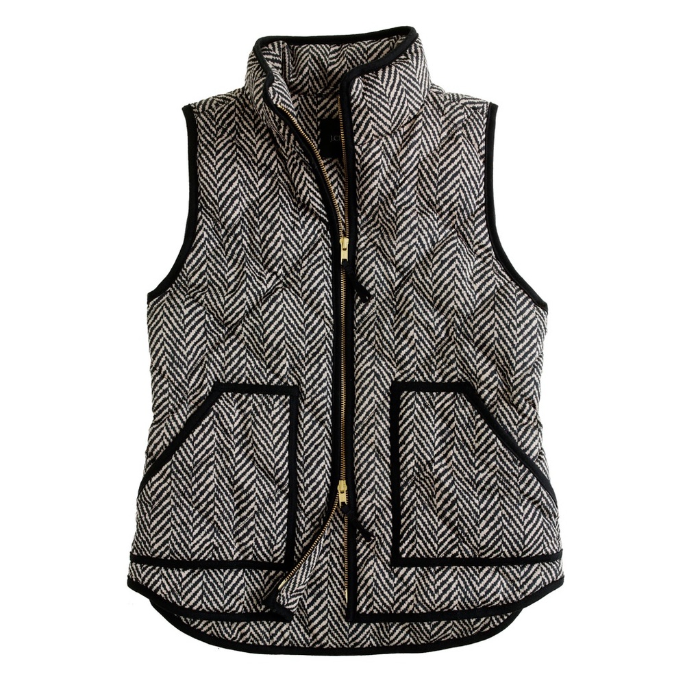 Jcrew herringbone excursion puffer vest