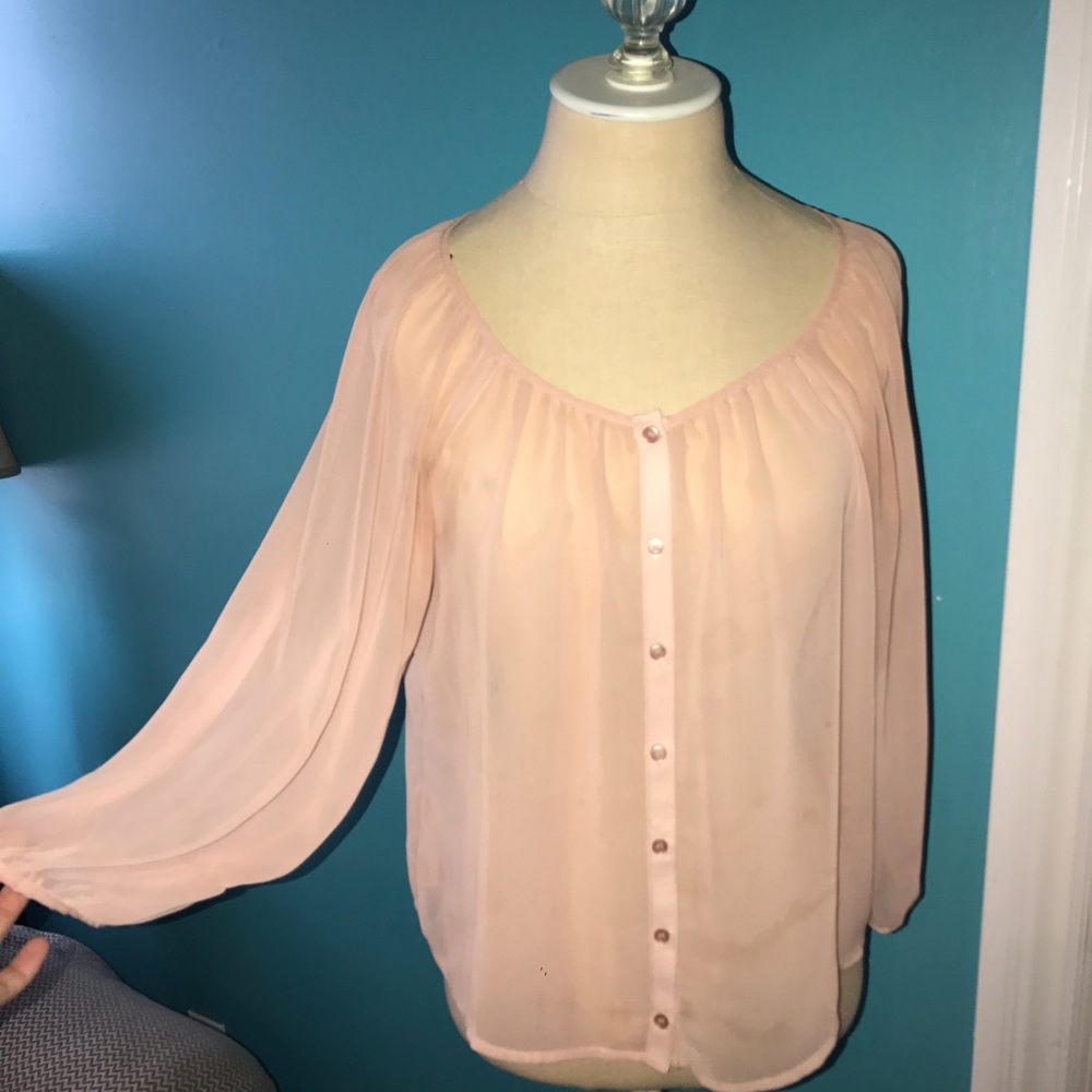 Forever 21 sheer blush blouse