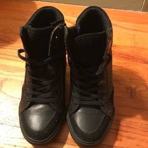 Aldo black wedge sneakers
