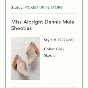 Grey leather mules from Miss Albright Dennis Mule