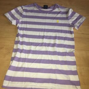 Purple and white striped Ralph Lauren top