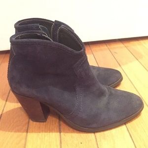 Navy suede ankle boots