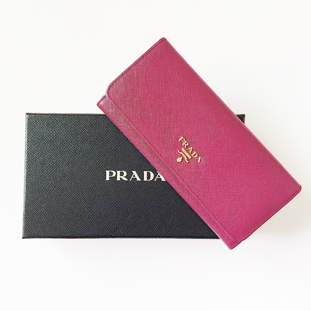 Prada Saffiano Metal Wallet,  color: Ametista New