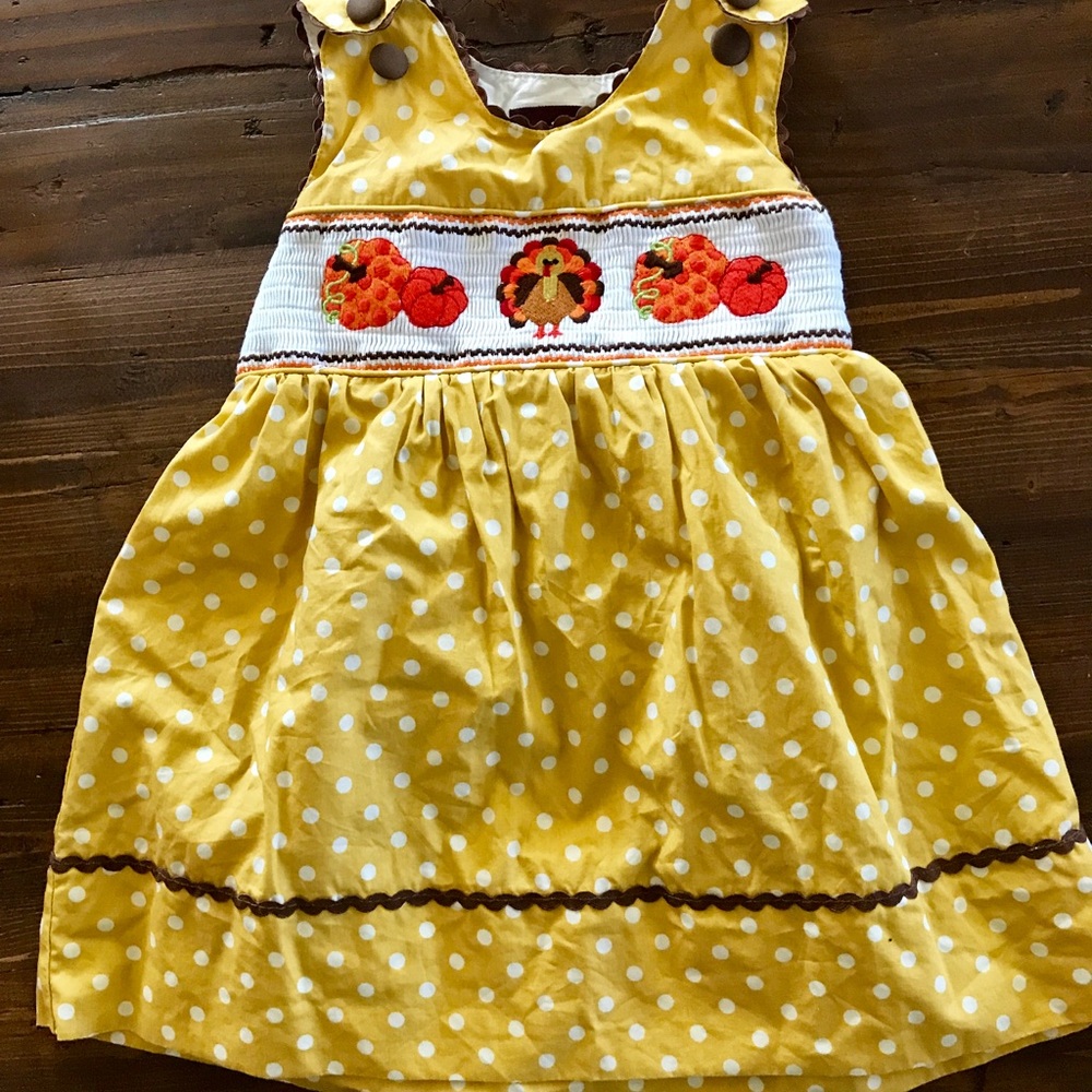 Girls Smocked Fall/Thanksgiving Dress 2T