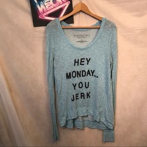 Aeropostale Women's Thin Blue Sweater Sz L A2233