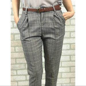 PLAID CROPPED PANTS