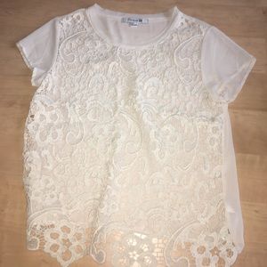 Cream forever 21 lace top