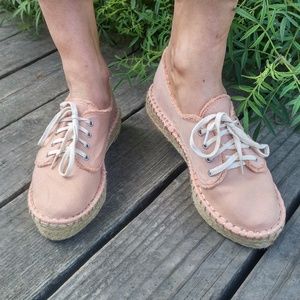 DV Roxie Canvas Espadrille Platforms Blush 6.5