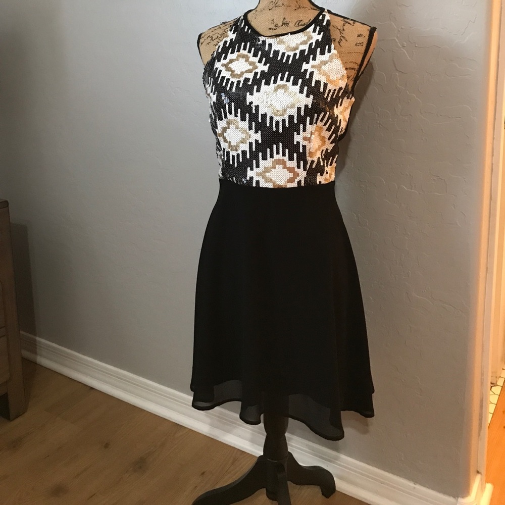 Francesca's black sequin dress