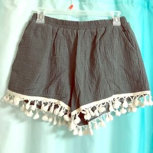 Cute green shorts with elastic waist