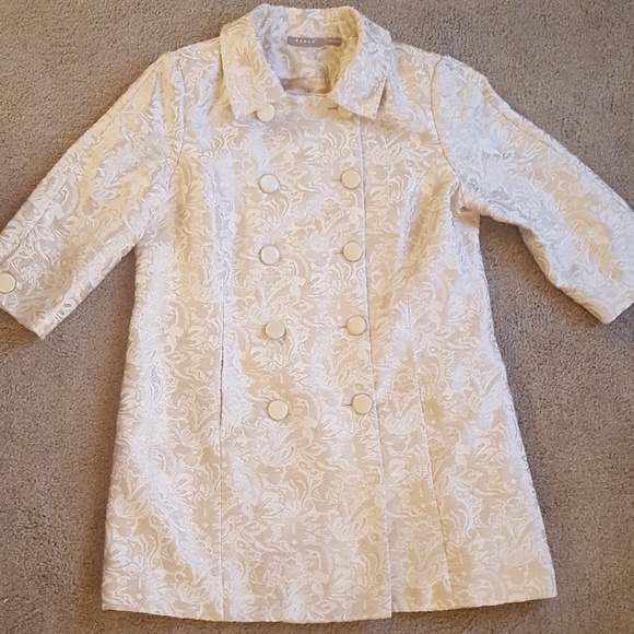 Kenar Jackets & Blazers - Kenar Cream and Gold Jacket
